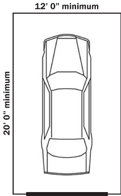 1 car garage dimensions