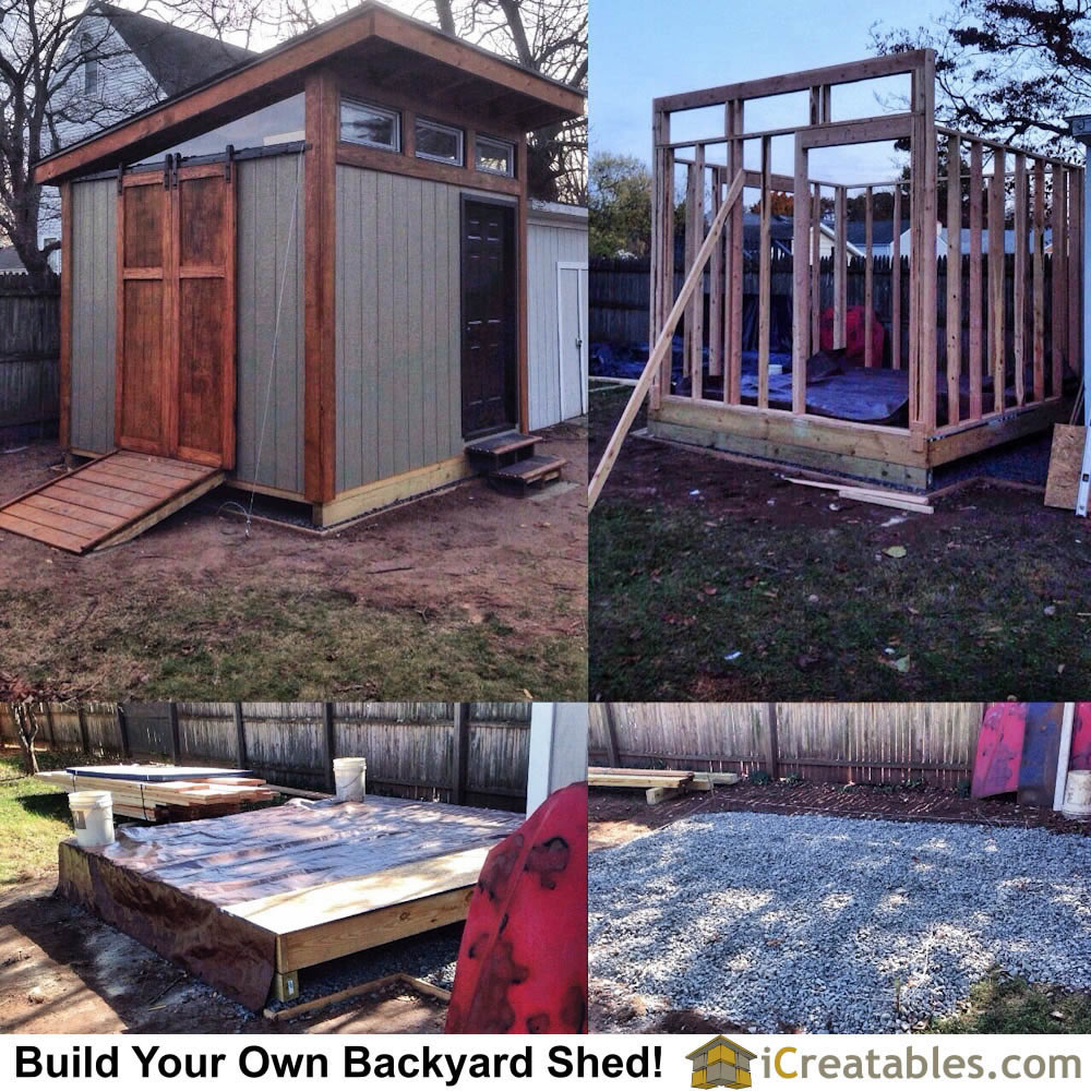 Building a 10x10 backyard shed. Modern design with barn door hardware.