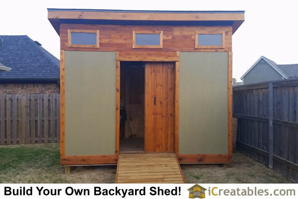 10x12 modern studio shed front elevation