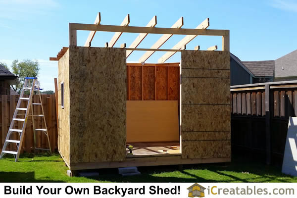 10x12 modern studio shed roof framing