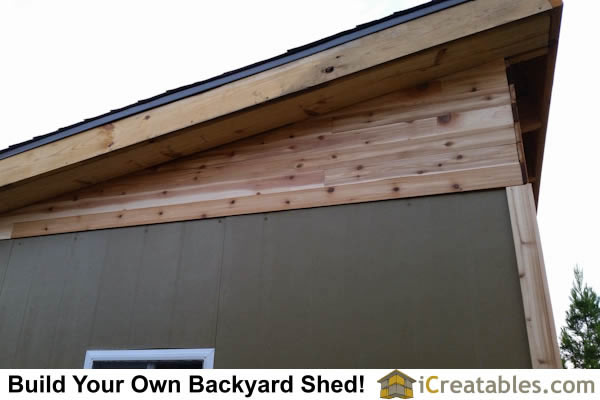 modern studio shed soffit  and siding detail