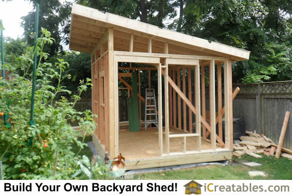 10x12 Modern Shed roof framing installed