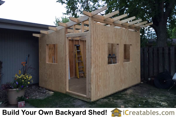 10x12 modern shed roof framing