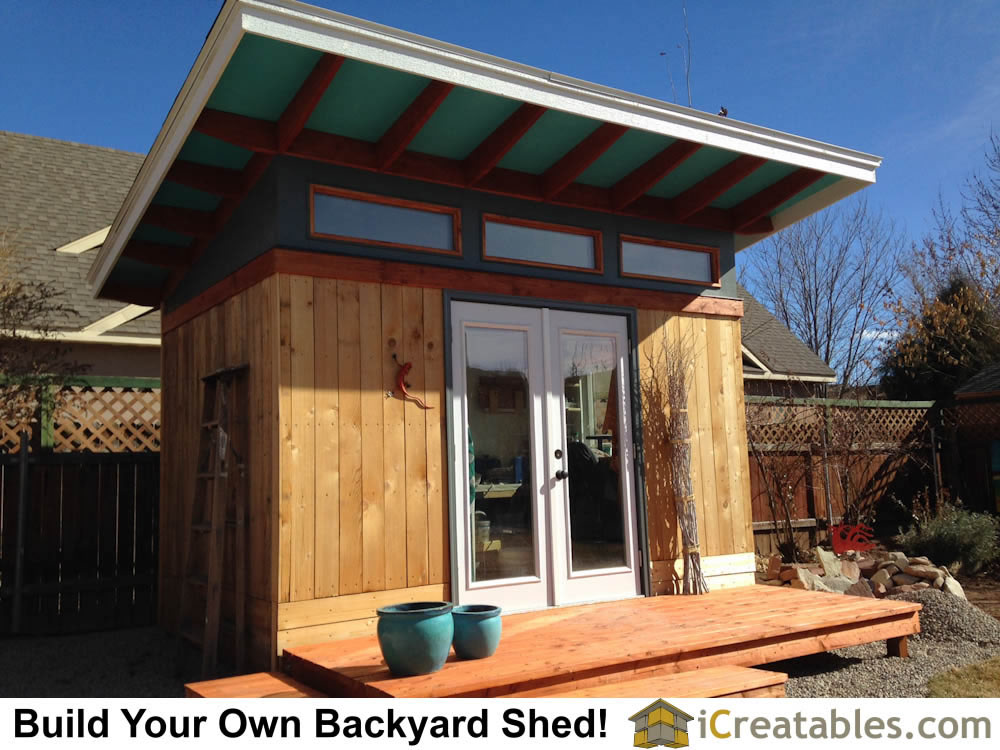 8x12 Modern shed plans. Backyard pottery studio!