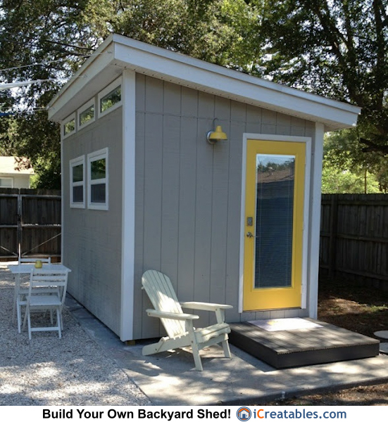 10x12 modern shed front elevation