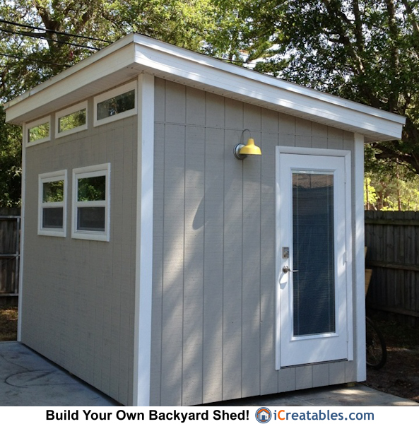 10x12 modern shed front elevation