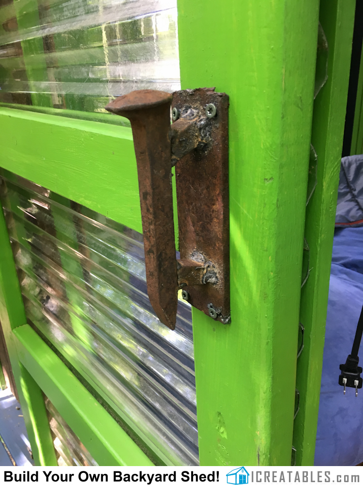 Door Handle Made From Railroad Spike. 