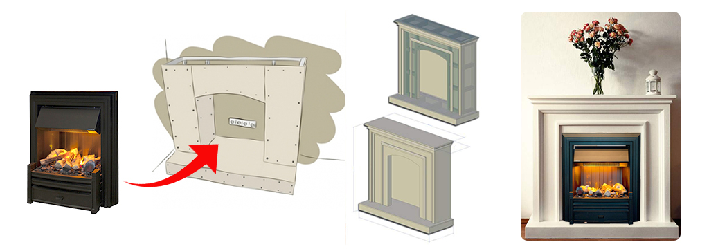 электрокамин в нише