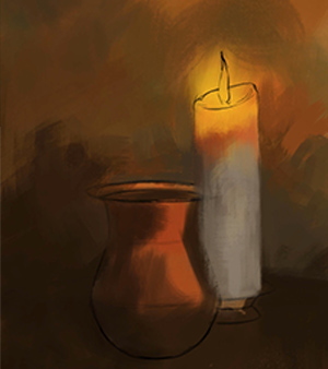 Painterly candle wash