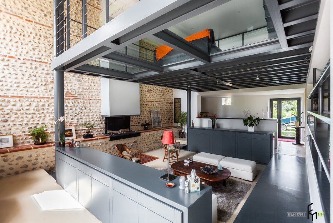 Индустриальность в дизайне гостиной