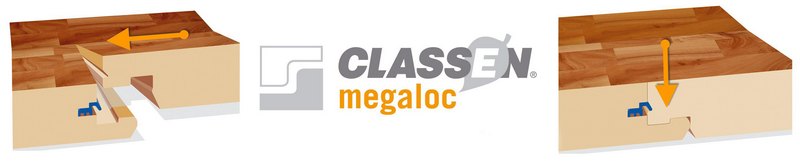 Замки Megaloc ламината CLASSEN