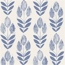 Scandinavian Blue Block Print Tulip