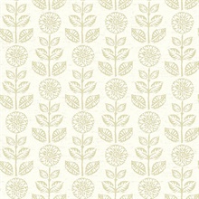 Dolly Neutral Folk Floral Wallpaper