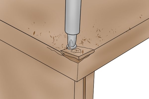 MDF is easily split by screws if a pilot hole is not drilled first, medium density fibreboard, manufactured wood panels